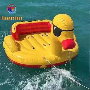 Inflatable Cartoon Duck Water Tube for Multiplayer Fun
