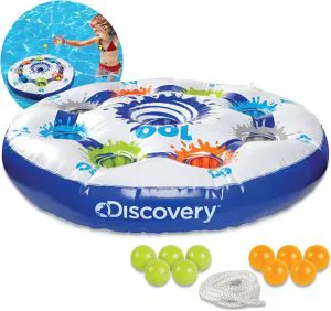 Inflatable Target Toss Floating Pool Game with 10 Balls and Tether Rope