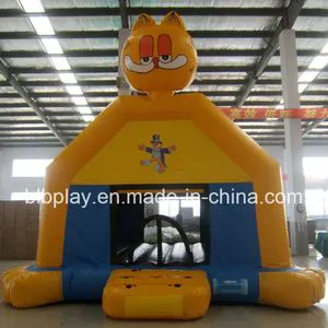 Inflatable Yellow Cat Castle for Outdoor or Indoor Use