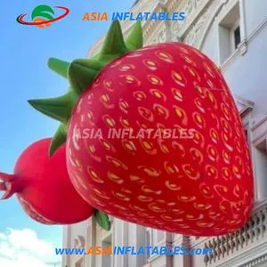 Inflatable Strawberry Replica Inflatable Strawberry Fruit Food Model Custom Shaped Fruit Balloon