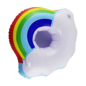Inflatable Rainbow Cloud Drink Holder for Swimming Pool Party