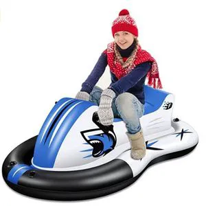Inflatable Snowmobile Snow Sled Heavy Duty Inflatable Snow Tube for Sledding Outdoor Activity