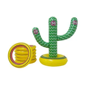 Inflatable Cactus Ring Toss Game Set for Pool Party Outdoor Fun