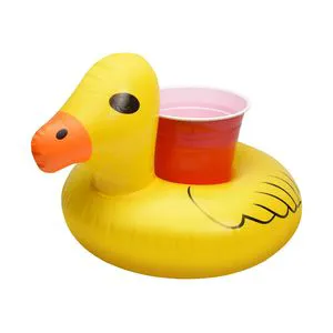 Inflatable Yellow Duck Holder for Swimming Pool Party