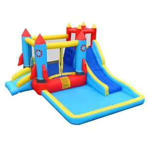 Inflatable House Vibrant Rocket Theme Slide Inflatable Bounce House